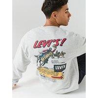 Levi'S Graphic Relaxed Fit Crew Sweatshirt- Grey