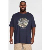 Jack & Jones Plus Honolulu Graphic T-Shirt - Navy