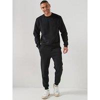 Jack & Jones Bradley Sweat Crew Top And Sweat Trousers Set - Black