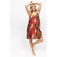 Cyberjammies Tara Red Bird Print Strappy Short Nightdress - Red