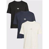 Jack & Jones Back Print Short Sleeve T-Shirt 3Pk - Multi