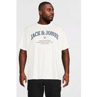 Jack & Jones Plus Denver Graphic T-Shirt - Cream