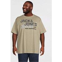 Jack & Jones Plus Logo Short Sleeve T-Shirt - Khaki