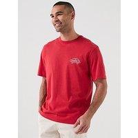 Jack & Jones Nantucket Script Chest T-Shirt - Red