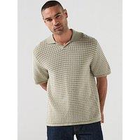 Jack & Jones Nantucket Knit Split Neck Polo Shirt - Light Green