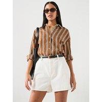 7 For All Mankind Linen Trouser Shorts - White