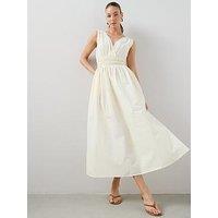 The Very Collection V Neck Waist Detail Midaxi Dress - Cream