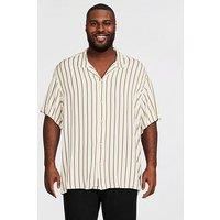 Jack & Jones Plus Jeff Resort Stripe Shirt - Khaki