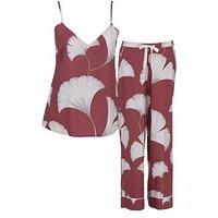Cyberjammies Josie Terracotta Big Leaf Print Cami & Wide Leg Pyjama Set - Terracotta