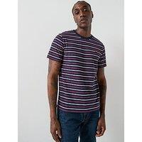 Levi'S Original Housemark Logo Stripe Short Sleeve T-Shirt - Navy