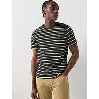 Levi'S Original Housemark Logo Stripe Short Sleeve T-Shirt - Black