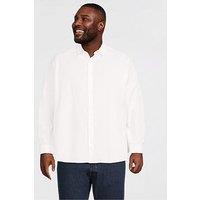 Jack & Jones Plus Breeze Linen Blend Shirt Long Sleeve Shirt - White