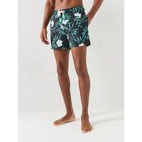 Jack & Jones Flower Seersucker Swim Shorts - Black