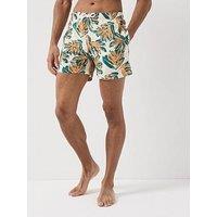 Jack & Jones Flower Seersucker Swim Shorts - Cream