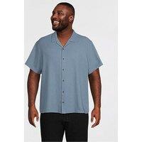Jack & Jones Plus Waffle Resort Short Sleeve Shirt - Blue