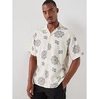 Jack & Jones Alfredo Short Sleeve Resort Shirt - Cream