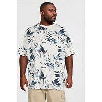 Jack & Jones Plus Honolulu Aop Printed T-Shirt - White