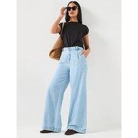 7 For All Mankind Lightweight Pleated Trouser - Blue