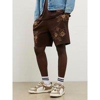 River Island Tonal Floral Shorts - Brown