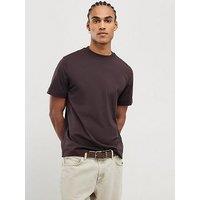 River Island Regular Essentials Short Sleeve T-Shirt - Dark Brown