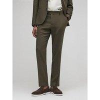 River Island Linen Blend Slim Suit Trouser - Khaki