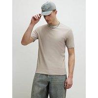 River Island Slim Fit Marl Essential T-Shirt - Off White