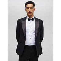 River Island Peak Slim Tux Jacket - Black