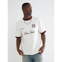 River Island Short Sleeve Football Ottoman T-Shirt - Beige