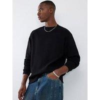 River Island Long Sleeve Regular Essentials Crew - Black