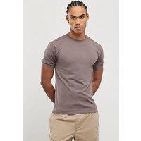 River Island Muscle Essentials Short Sleeve T-Shirt - Brown