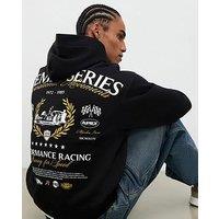 River Island Premio Series Racing Oversized Hoodie - Black