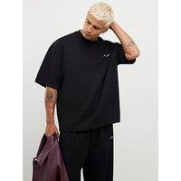 River Island Boxy Luxe Short Sleeve T-Shirt - Black