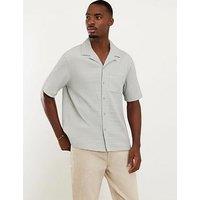River Island Seersucker Short Sleeve Shirt - Grey