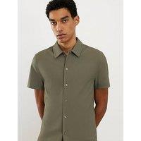 River Island Ribbed Muscle Shirt - Green