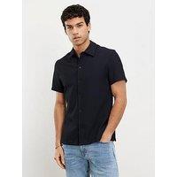 River Island Ribbed Muscle Shirt - Black