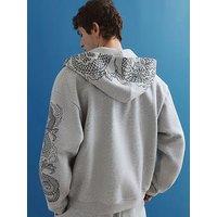 River Island Japanese Dragon Hoodie - Grey