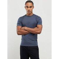 River Island Muscle Essentials Short Sleeve T-Shirt - Dark Blue