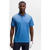 J Lindeberg Mens Golf Finn Print Polo - Blue