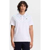 J Lindeberg Mens Golf Finn Print Polo - White