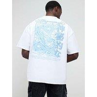 River Island Kagawa Dragon Short Sleeve T-Shirt - White
