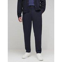 River Island Textured Slim Trousers - Navy