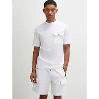 River Island Short Sleeve Slim Waffle Pocket T-Shirt - White