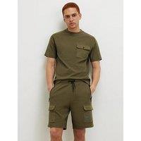 River Island Reg Waffle Luminis Cargo Shorts - Green