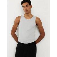River Island Plain Muscle Ribbed Vest - Grey
