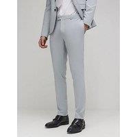 River Island Microcheck Skinny Suit Trouser - Blue