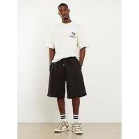 River Island Short Sleeve Texture Palm Patch T-Shirt - Off White