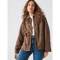 Only Carolina Faux Suede Jacket - Brown