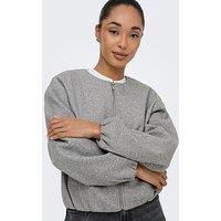 Only Long Sleeve Balloon Bomber Jacket - Light Grey