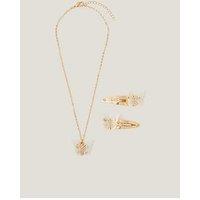 Monsoon Girls Fancy Butterfly Necklace Hair Set