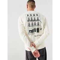 Only & Sons Back Graphic Crew 'Rue De Flores' Sweatshirt - Cream